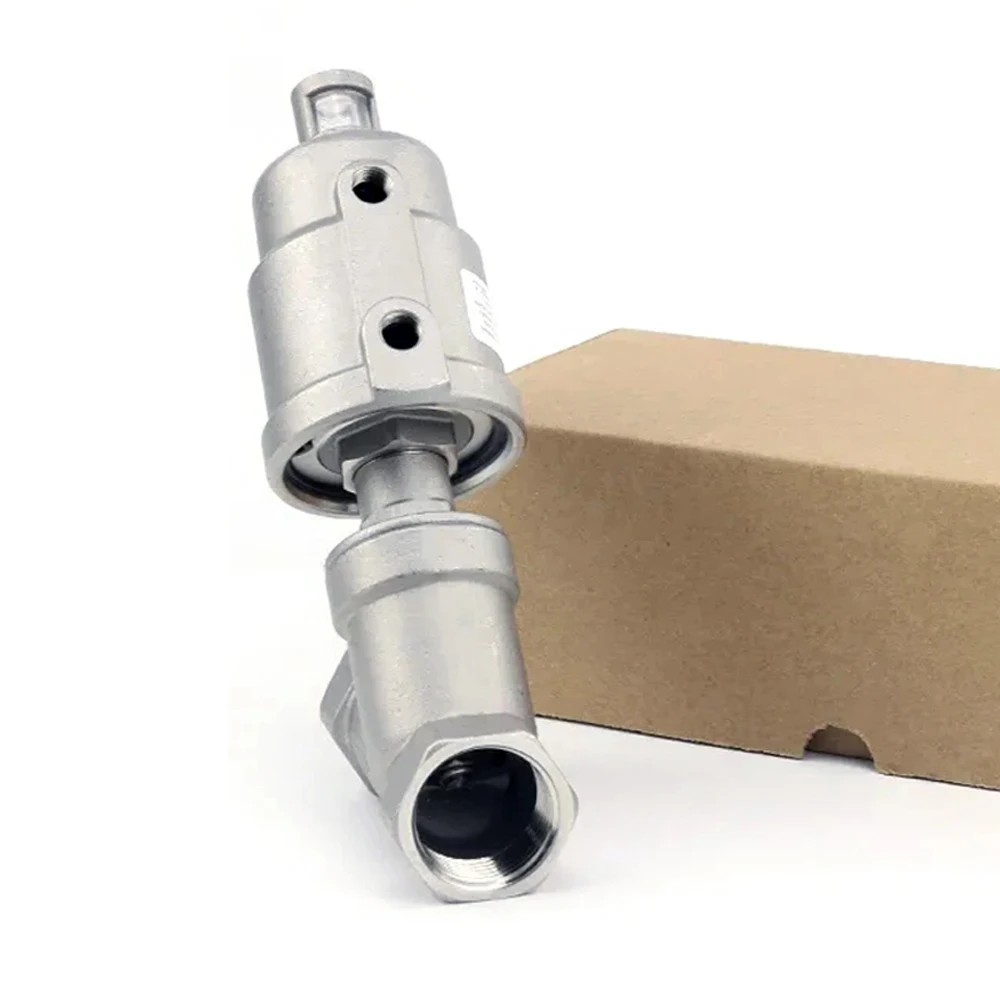 

1/2" 3/4" 1" BSPT Female Normally Closed Y Type 304 Stainless Steel Pneumatic Air Angle Seat Valve DN15 Steam Gas Oil Water