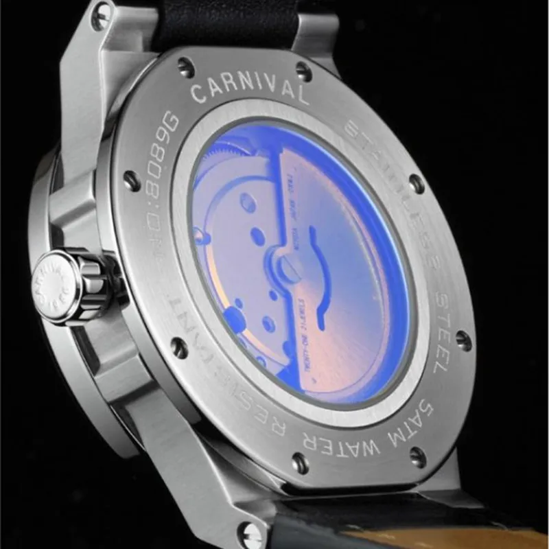 Imagem -05 - Reloj Hombre Carnaval Marca Relógios Mecânicos para Homens de Luxo Miyota Movimento Relógio de Pulso Automático 50m à Prova Impermeável Água Montre Homme