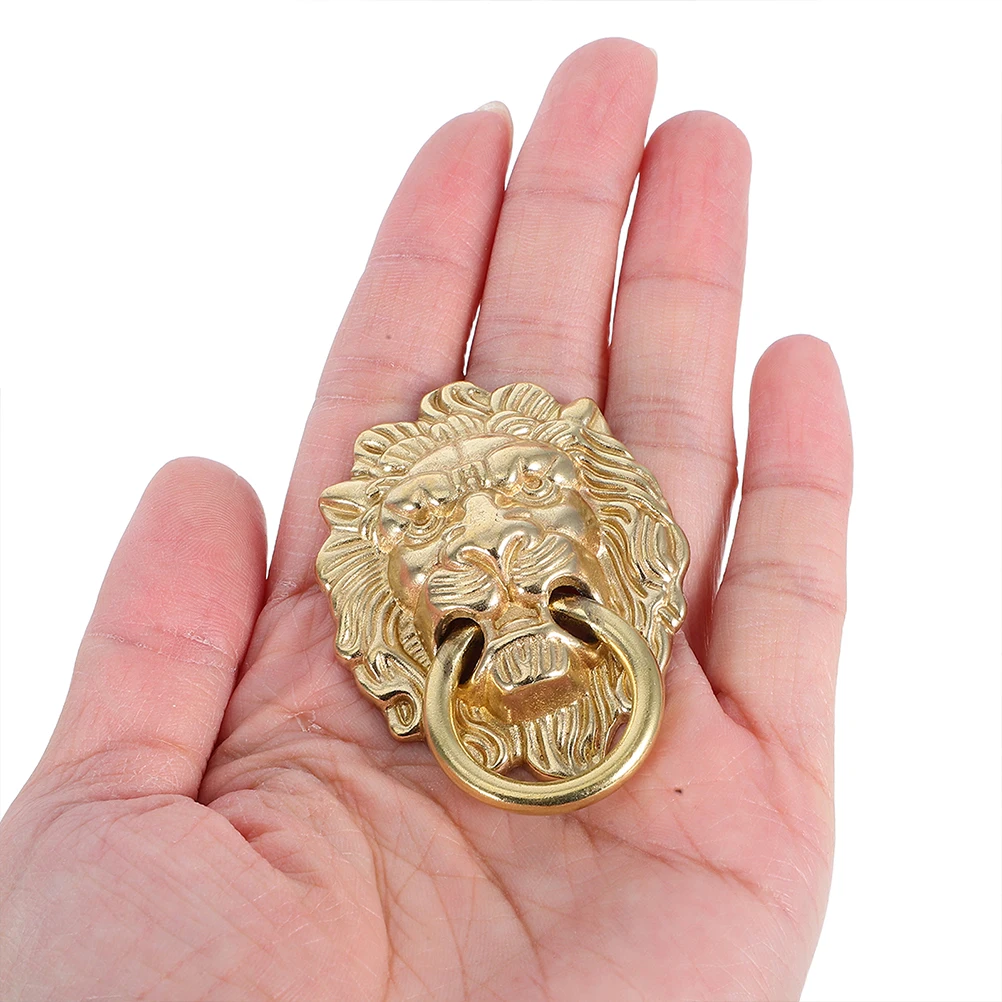 

Brass Lion Head Pull Handles Vintage Cabinet Knobs Furniture Dresser Hardware Decor Durable Material Symbolic Lion