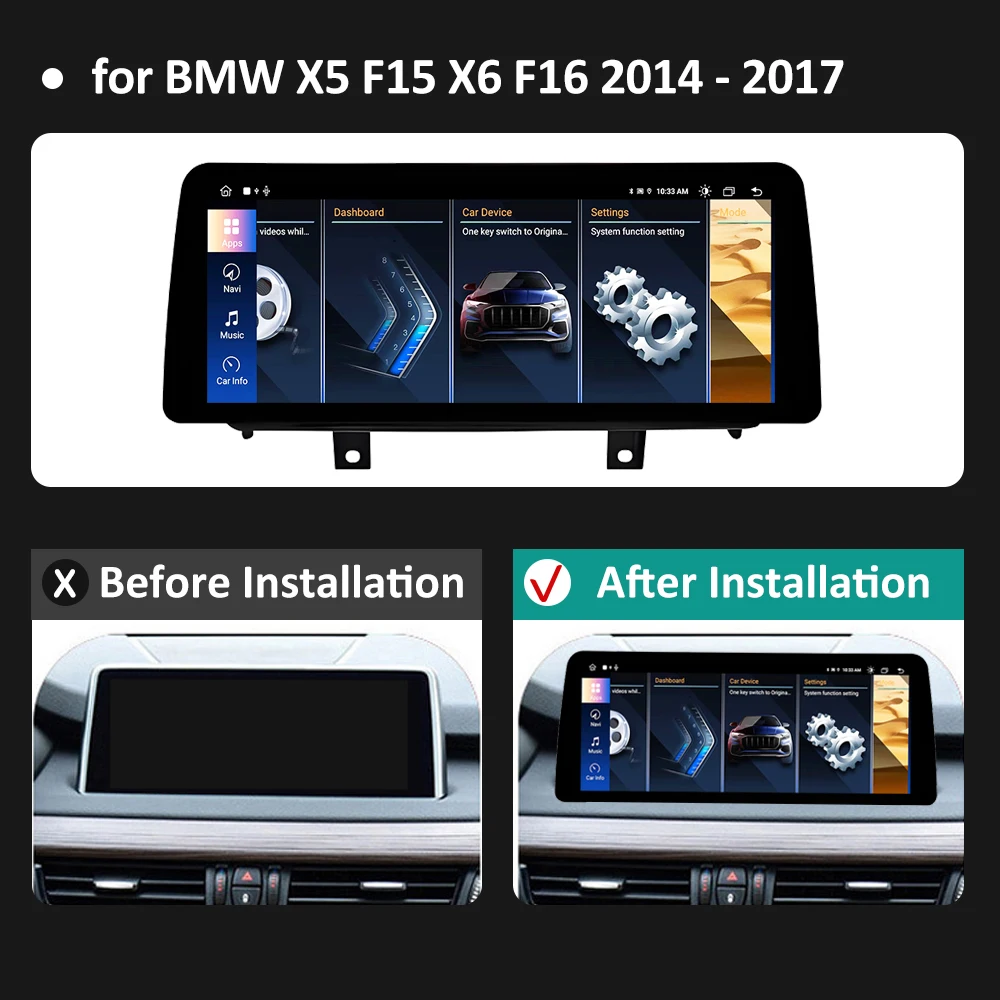 Android Car Radio Video Multimedia Player 12.3\'\' for BMW X5 F15 X6 F16 2014 - 2017 NBT System DSP Stereo 4G WiFi GPS Navi