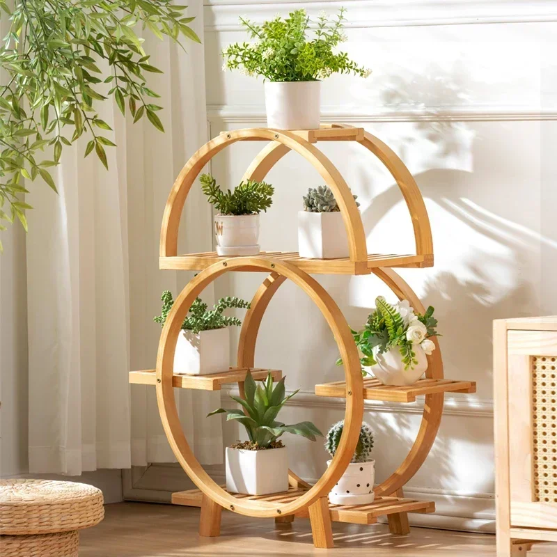 Display Flowers Plant Shelf Rack Dining Floor Luxry Wooden Plant Shelf Rack Tiered Universal Estanteria Plantas Garden Furniture