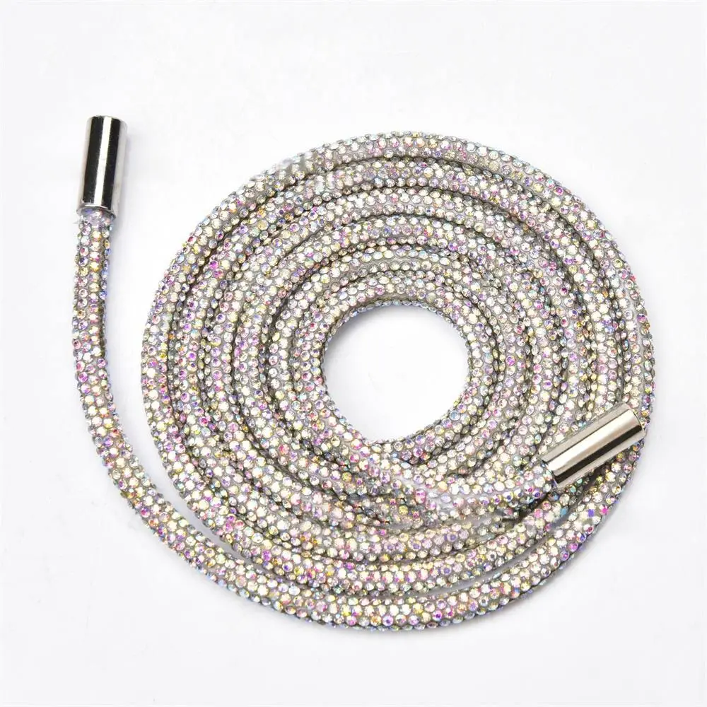 DIY Hoodie Trouser Sweatpant Replacement Accessories Shiny Round Cord Bright Crystal String Rhinestone Drawstring Diamond Rope