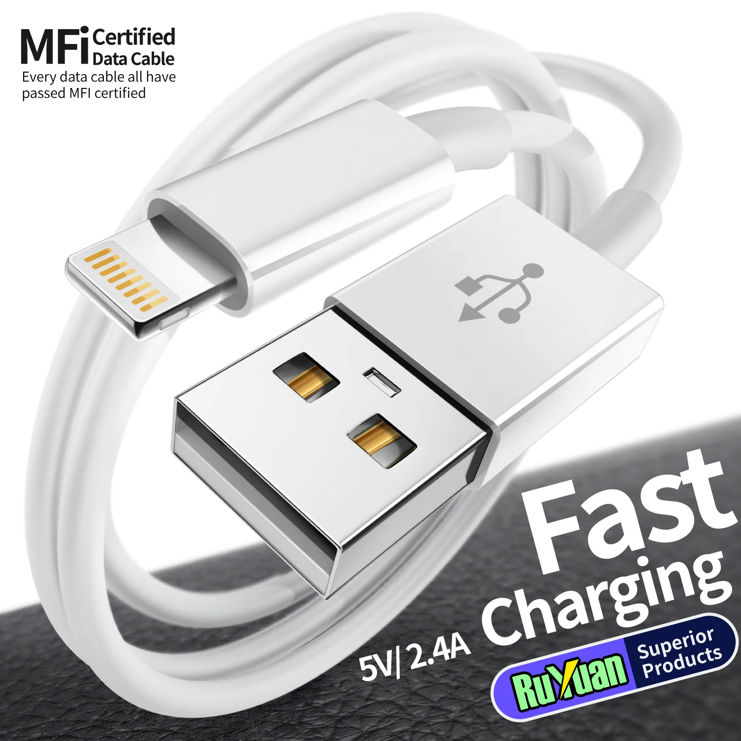 1pc for iPhone charger cable lightning data cable original MFi certified USB A charging cable suitable for iPhone 13 12 11 Pro