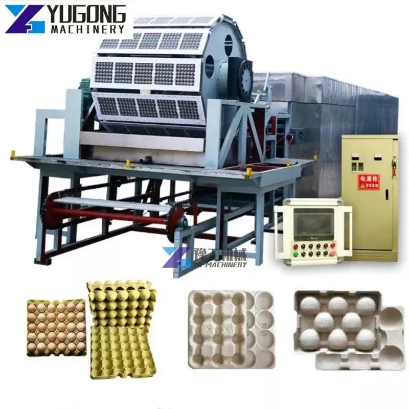 YG Fully Auto  Alveoles Egg Tray Machine Production Line Paper Egg Tray Making Machine Waste Paper Pulp Egg Tray Forming Machine