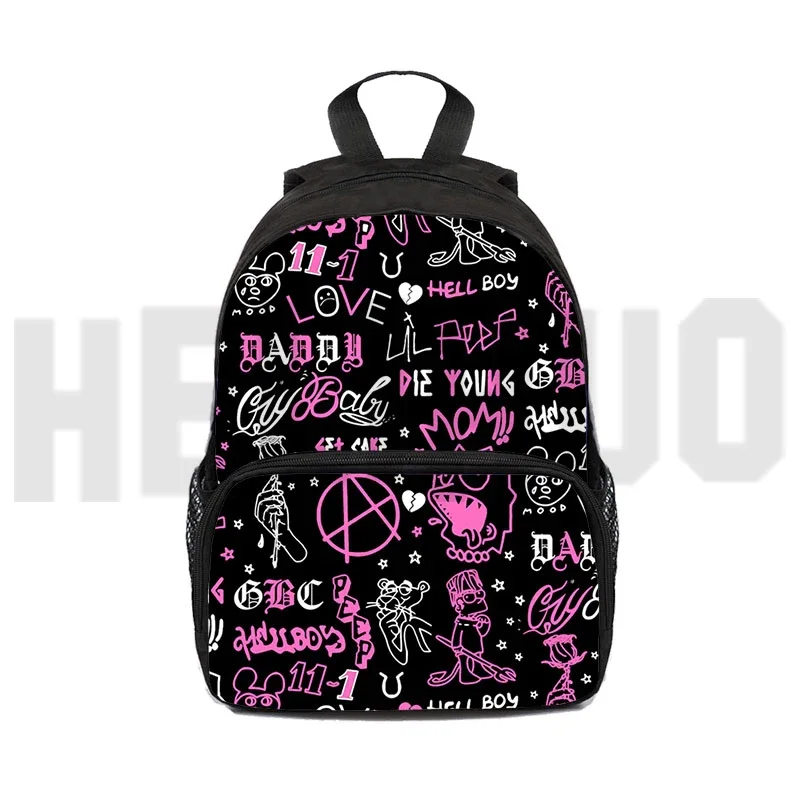 Kindergarten Kids Anime Rapper Lil Peep 3D Backpack 12/16 Inch Cartoon Printing School Bags for Girls Lil Peep Laptop Mochila