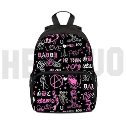 Kindergarten Kids Anime Rapper Lil Peep 3D Backpack 12/16 Inch Cartoon Printing School Bags for Girls Lil Peep Laptop Mochila