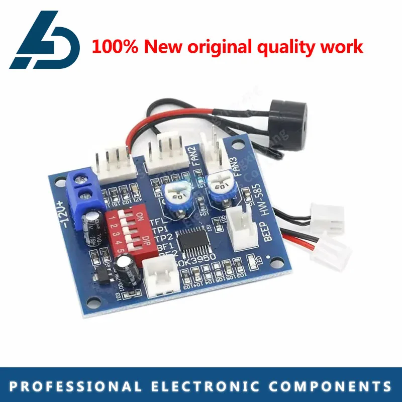 DC 12V 5A PWM PC CPU Fan Temperature Control Speed Controller Module Buzzer High-Temp Alarm NTC B 3950 Thermistor 50K