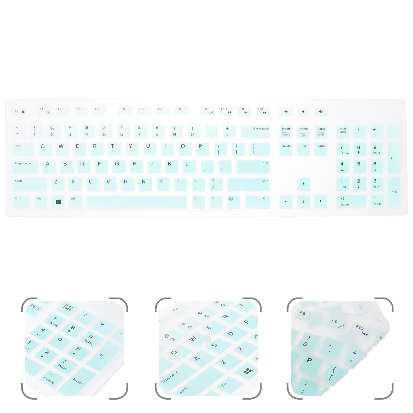 

Lapdesk Keyboard Protector Protective Cover Dust-proof Silicone Skin for Green Thin