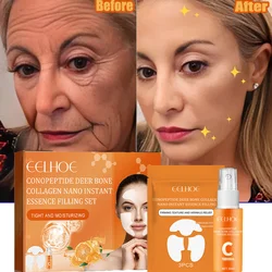 Conjunto de parches de suero Facial para eliminar arrugas, colágeno, lifting antienvejecimiento, reafirmante, desvanecimiento, líneas finas, vitamina C, blanqueamiento, reparación, cuidado de la piel