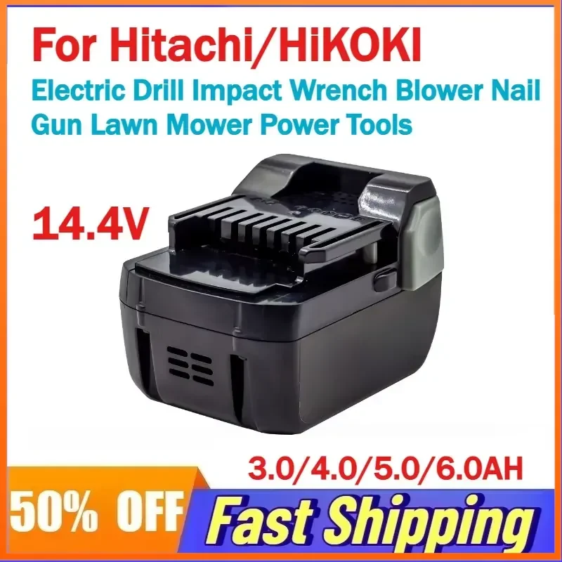 14.4V 3.0/4.0/5.0/6.0AH Li-ion Battery for Hitachi/HiKOKI Electric Drill Impact Wrench Blower Nail Gun Lawn Mower Power Tools