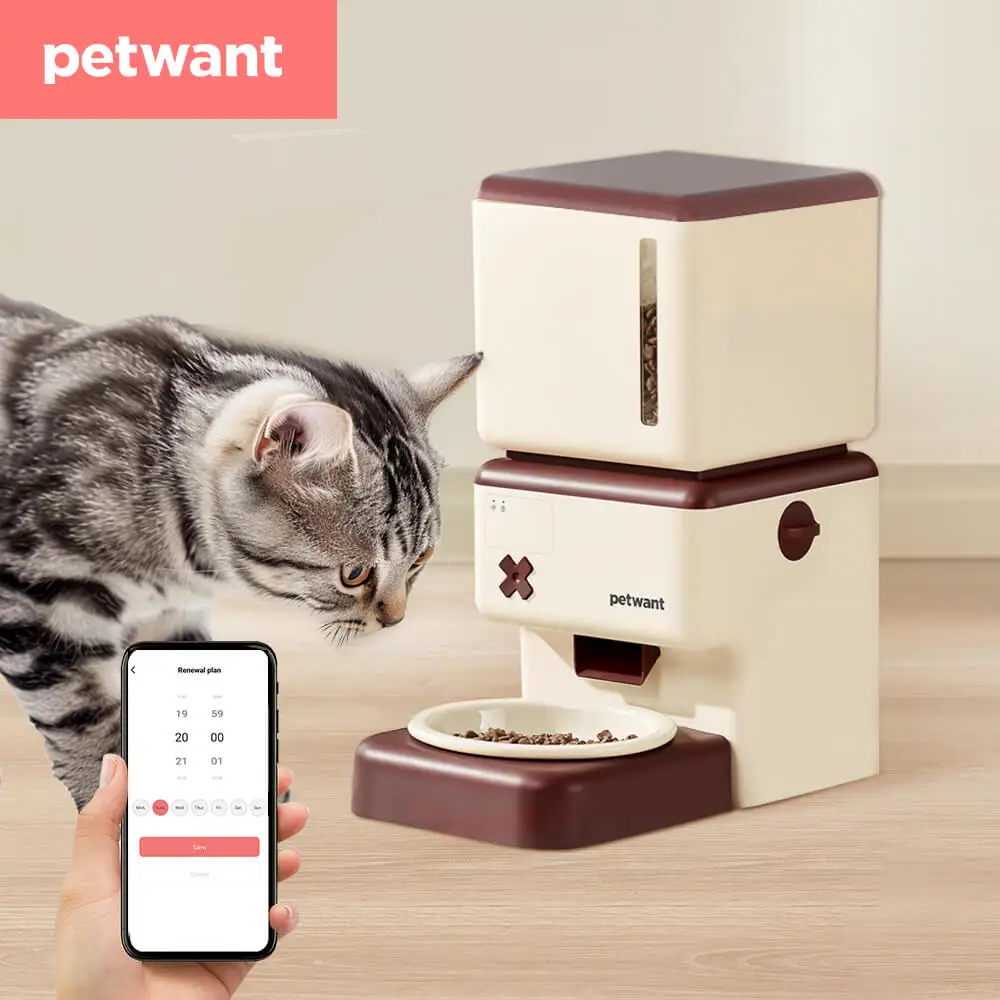 

Petwant 3.5L Automatic Cat Feeder Pet Smart WiFi Food Kibble Dispenser Remote Control Auto Feeder For Cat Dog Food Accessories