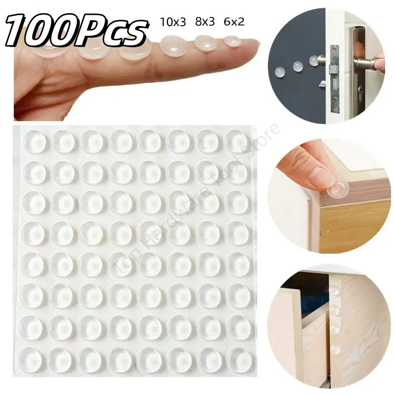 

100Pcs Self Adhesive Soft Silicone Rubber Anti Slip Bumpers Feet Pads Cabinet Bumpers Silicone Furniture Pads Protective Pads