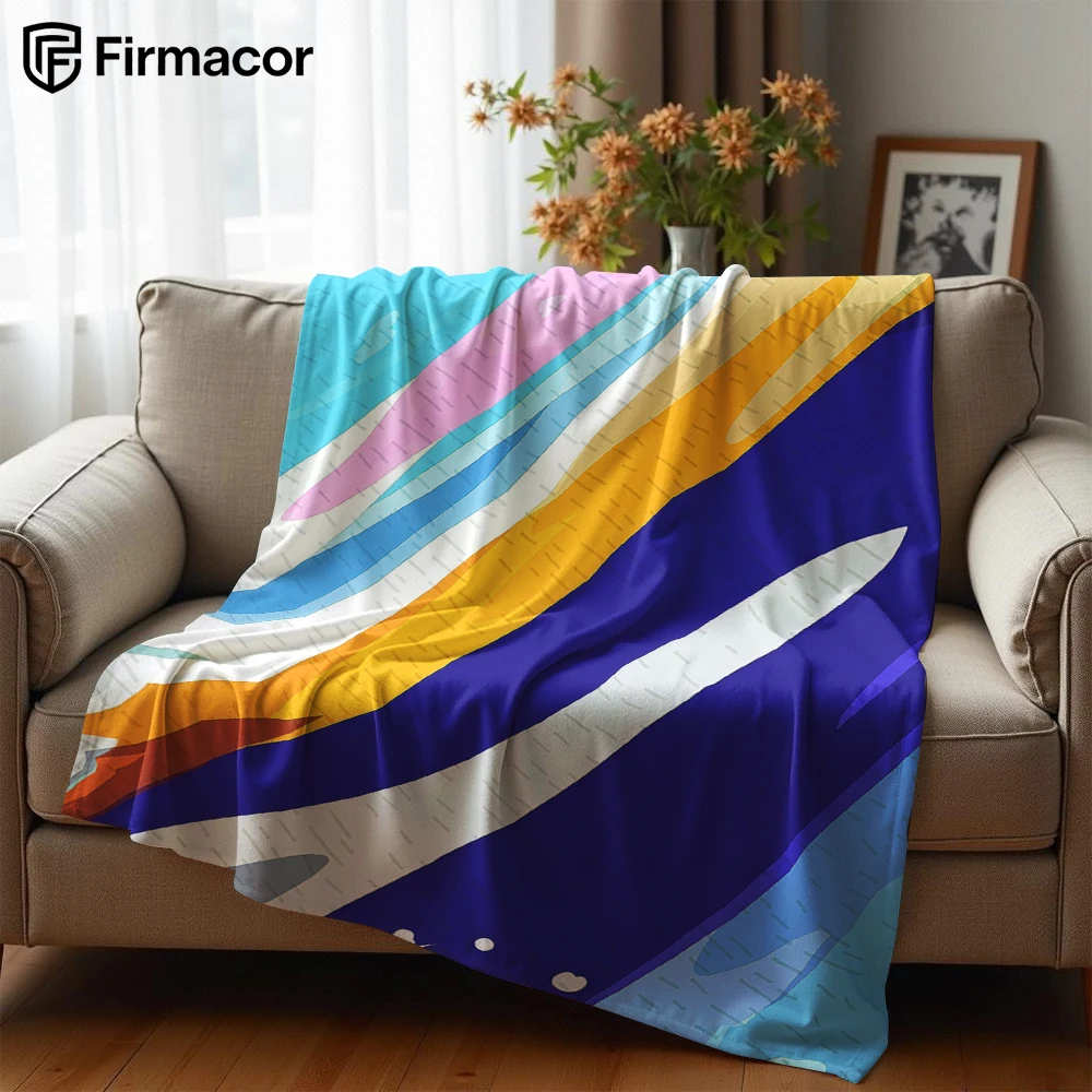 Color Splash Flow Lightweight Microfiber Soft Christmas Fleece Blanket Warm Cozy Throw for Bed Sofa Office Travel All Season