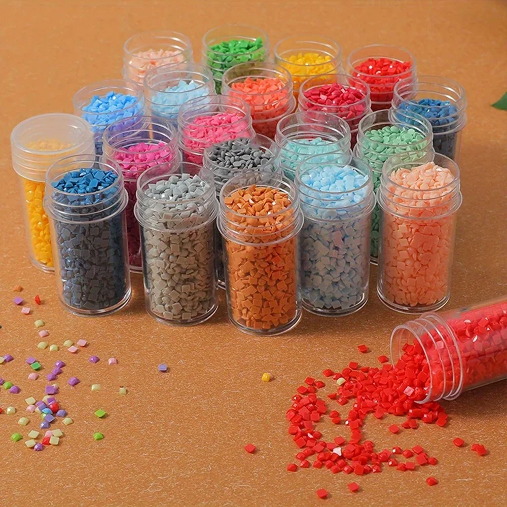 10/20/50/100 Pcs Diamond Painting Small Round Bottle Tools Transparent Storage Box Jewelry Diamond Container Accessories