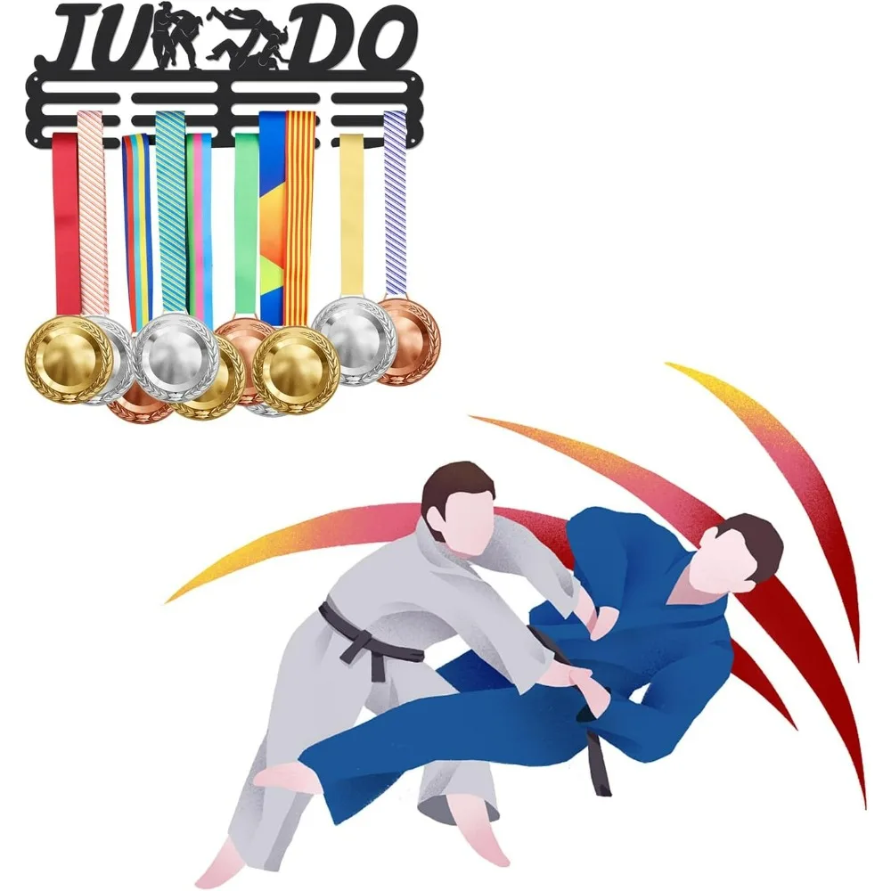 Female Judo Medal Hanger Display Sports Medals Display Rack for 60+ Medals Wall Mount Ribbon Display Holder Rack Hanger kit