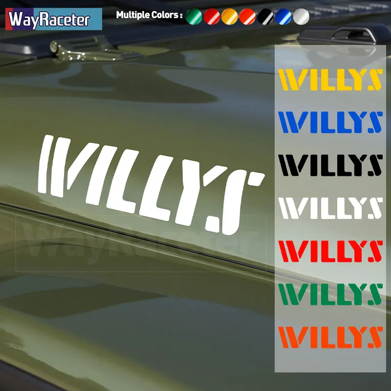

2 Pcs Car Hood Bonnet Side Sticker Willys Edition Unlimited Reflective Vinyl Decal For Jeep Wrangler JK JL TJ YJ CJ Accessories