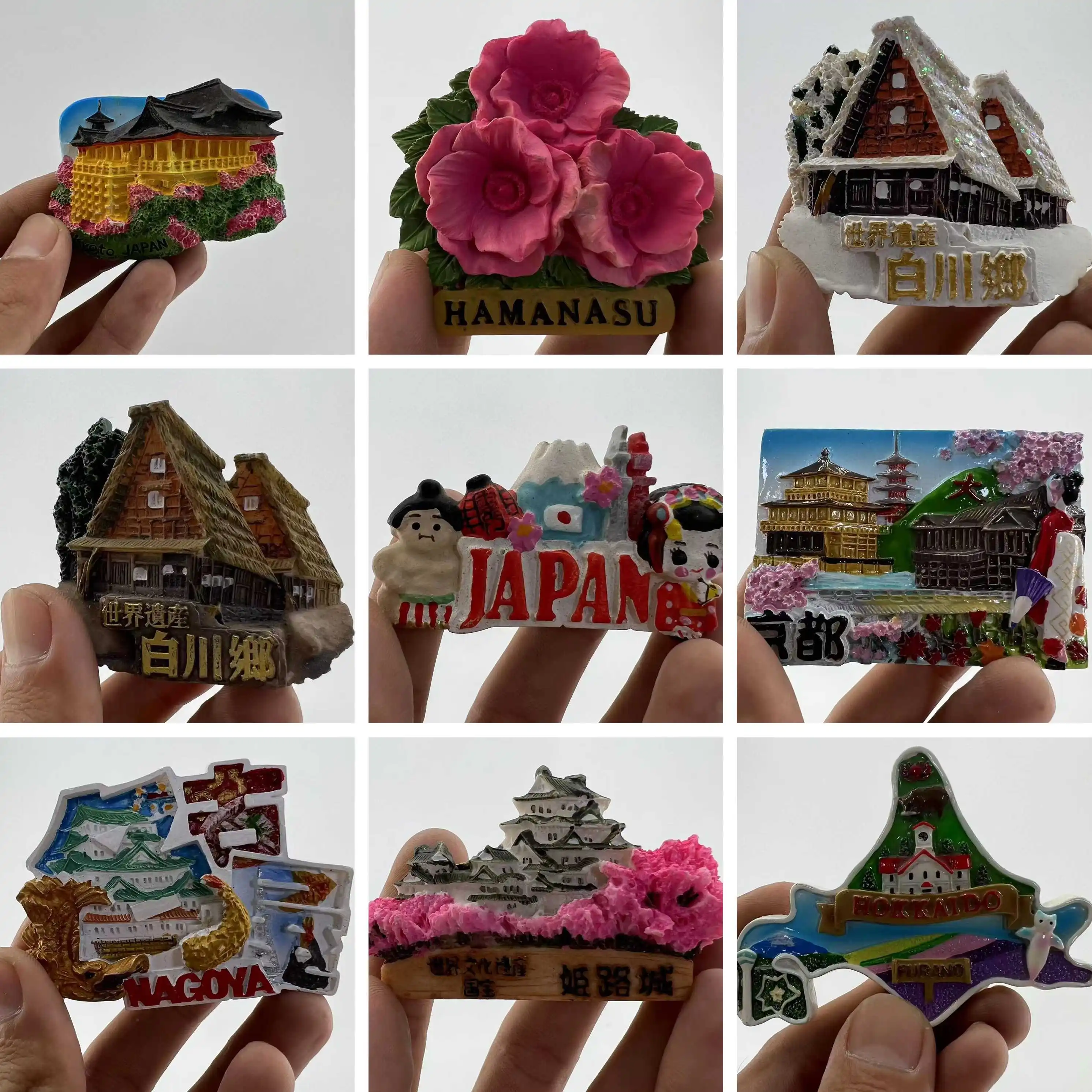 Japanese Refrigerator Stickers Travel Souvenirs Three-Dimensional Decoration Crafts Resin Hand-Painted Magnet Birthday Gift