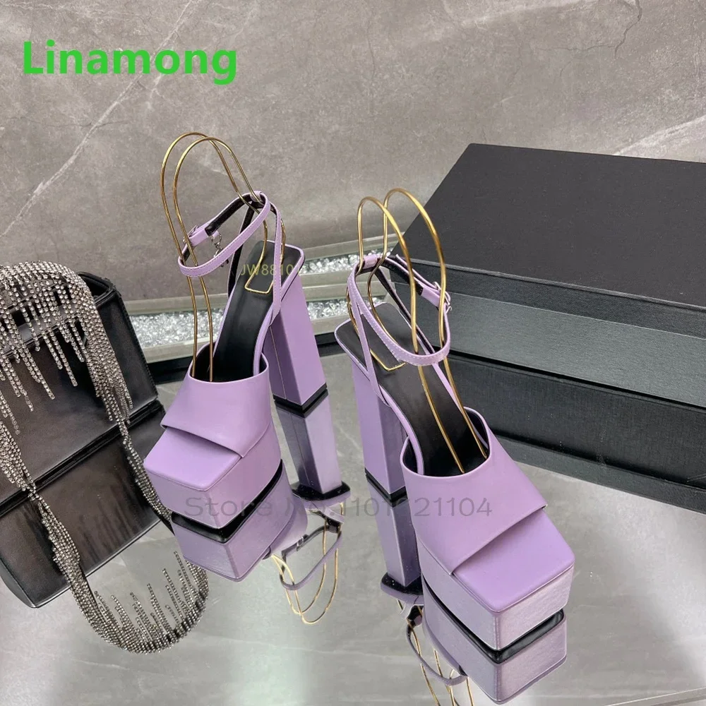 

Женские босоножки на массивном каблуке с квадратным носком, новинка 2023 года, роскошная модная элегантная летняя обувь для вечеринок с пряжкой на щиколотке и ремешком на пятке