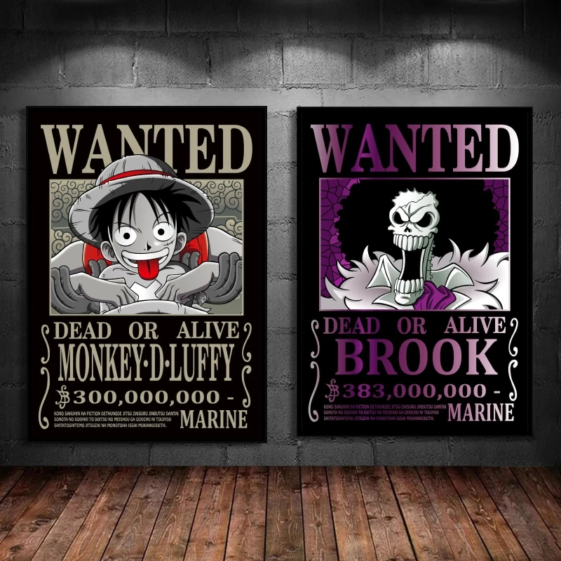 

Posters and prints One Piece Bounty Wanted BROOK HD Print Art Prints Hanging Home Room Painting Cartoon Character Picture