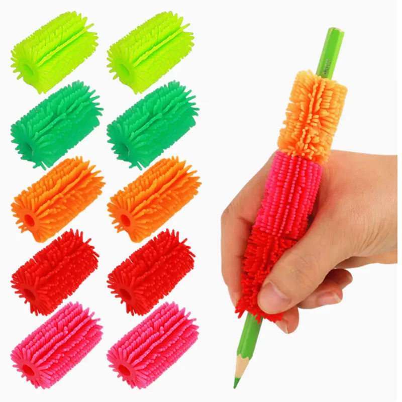 

10PCS TPR Pen Grip Practise Pen Aid Writing Gripper Posture Correction Device for Kid Hand Writing Pencil Pen Holder squeeze Toy
