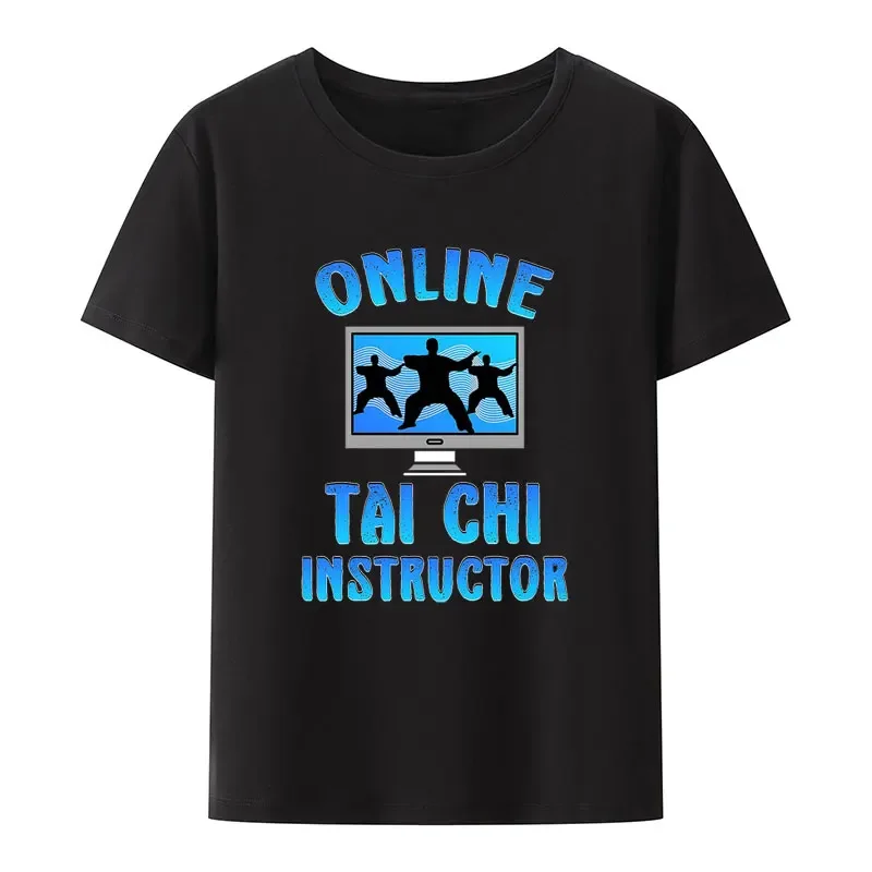 Camiseta divertida con estampado Modal de Instructor de Tai Chi en línea para hombre y mujer, ropa de calle transpirable de manga corta, Tops estéticos creativos