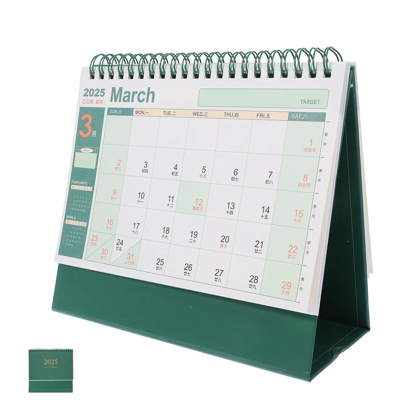 

2025 Stand up Calendar Adorable Desk Aesthetic Daily Planner Traditional Business