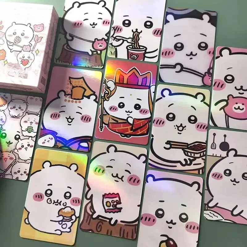 yiji Laser Small Cards, Cute Hachiware Surrounding Self-printed LOMO Cards Collection Card Bag Decoration Gift