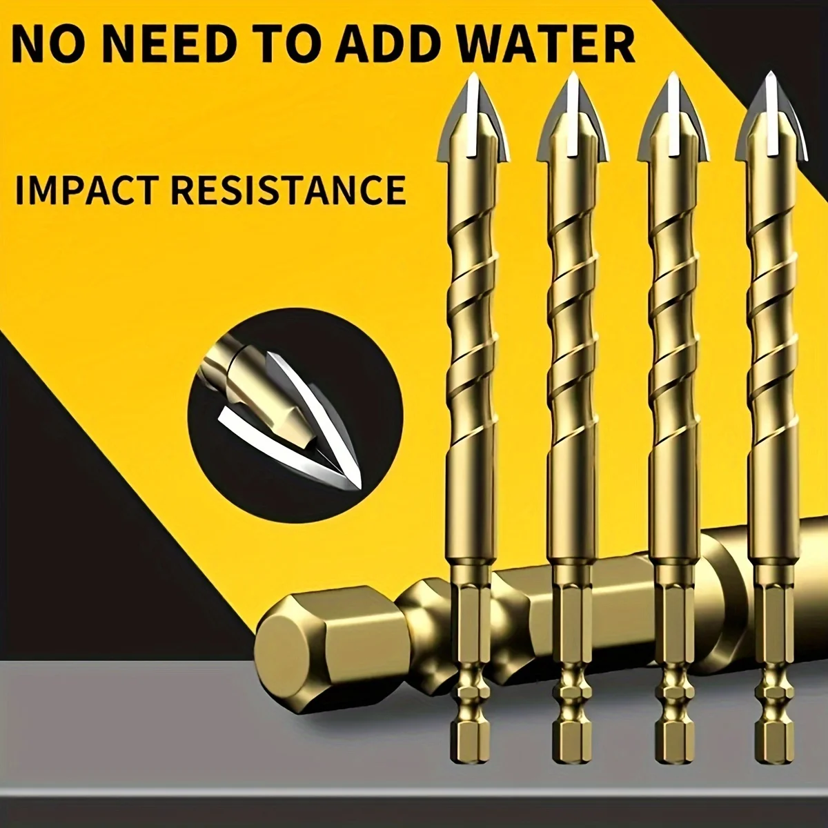 5 pcs/7 pcs Masonry Concrete Drill Bit Set Ceramic Tile Bits for Drill Carbide Tip Hex Shank Bit for Brick Tile Wood Glass Plast