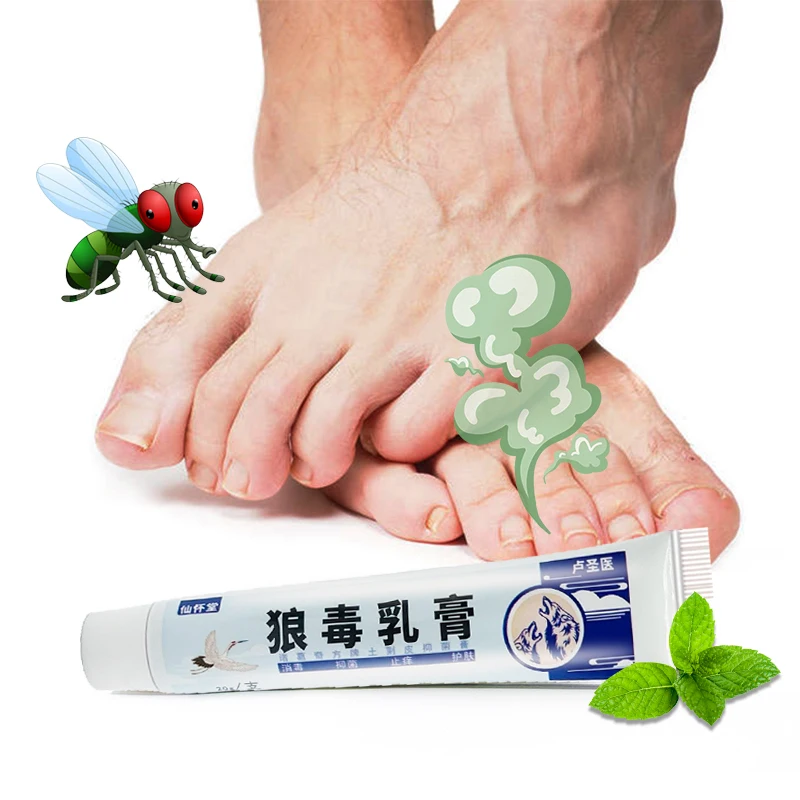 2pcs 20g Beriberi Cream Athlete's Foot Tinea Pedis Anti Infections Fungal Erosion Peeling Medical Dressing Antipruritic Ointment