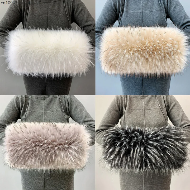 Lady Imitation Faux Fox Fur Hand Warmer Soft Thicken Gloves Plush Hand Muff  Unisex Fluffy Pillow Soft Plush Arm Sleeve
