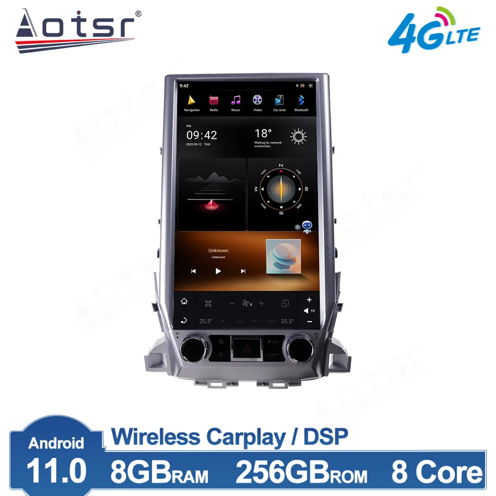 For TOYOTA LAND CRUISER 200 LC200 2016 - 2019 Tesla Screen Android Car Radio 256G GPS Navigation Auto Stereo Video Player