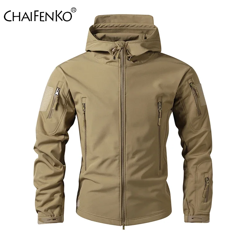 Men Simplicity Solid Coat Autumn Winter Outdoors Comfort Versatile Windproof Keep Warm Jacket New Fashion Casual Hooded Tops Men