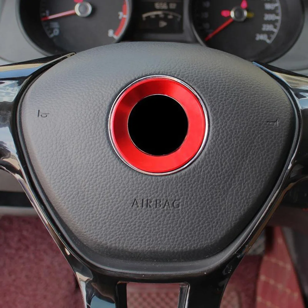 

Steering Wheel Center Decoration Ring For 2011-2016 Red High-Grade Flexible Sweat-Breathable Car Steering Wheel Cover