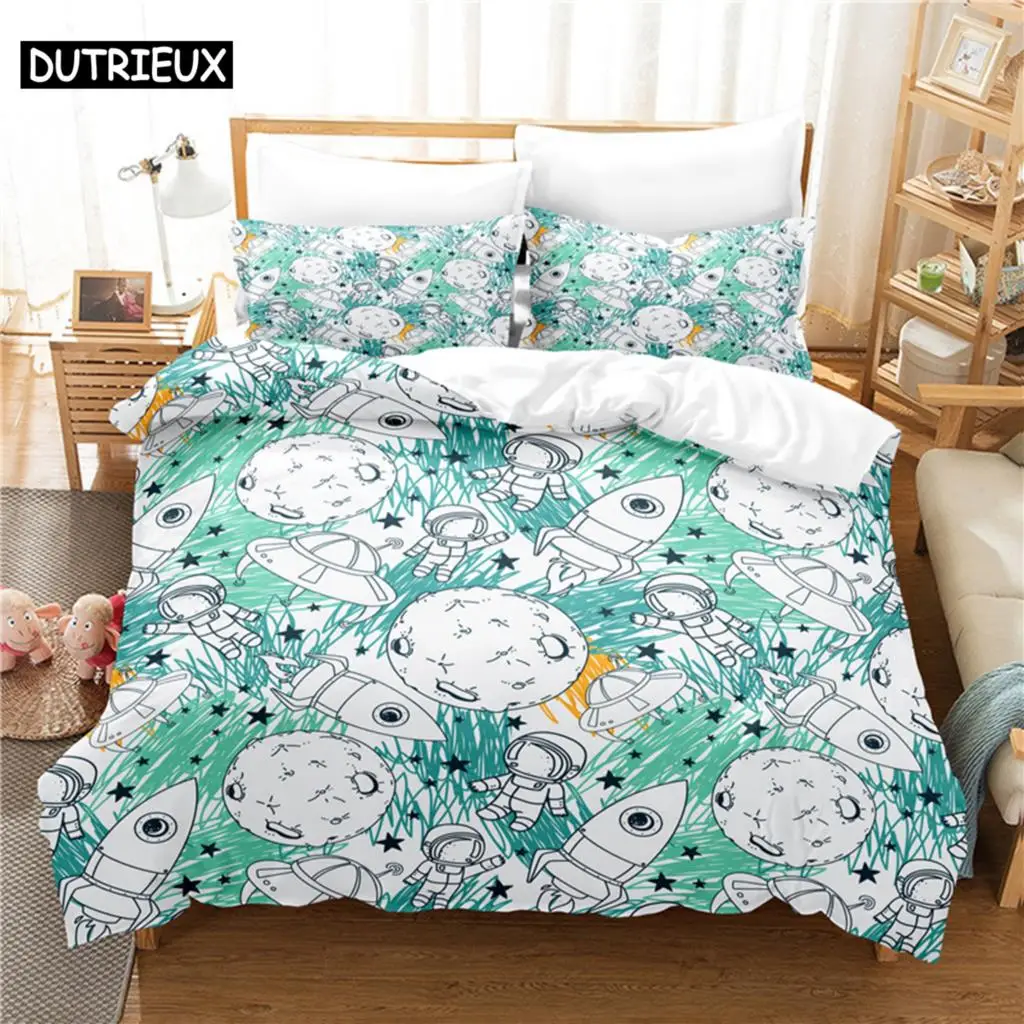 

Fashion Design 3D Astronauts Painting Bedding, Queen Size Digital Print Duvet Cover Set