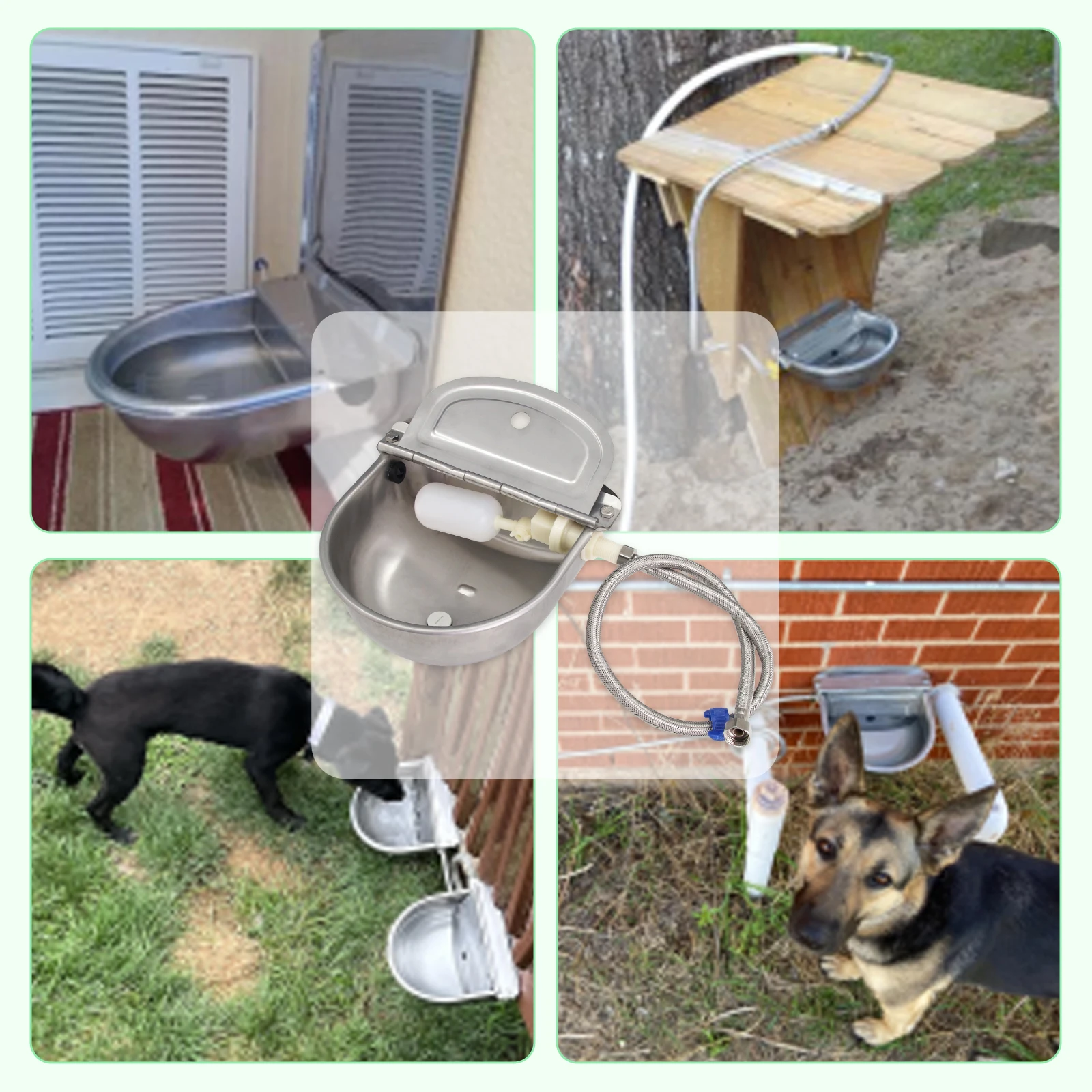 1 комплект, автоматическая поилка из нержавеющей стали, инструмент для домашних животных, миска для воды с плавающим шариком для крупного рогатого скота, лошади, козы, овцы, собаки