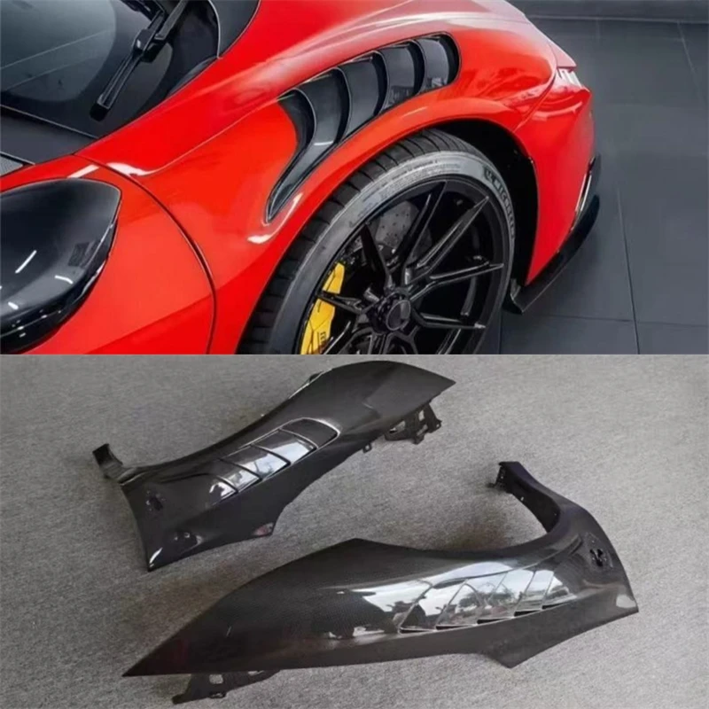 For Ferrari SF90 Upgrade To Novitec Style ReaI Dry Carbon Fiber Car Front Bumper Air Vent Air Intake Car Accessories Body Kit