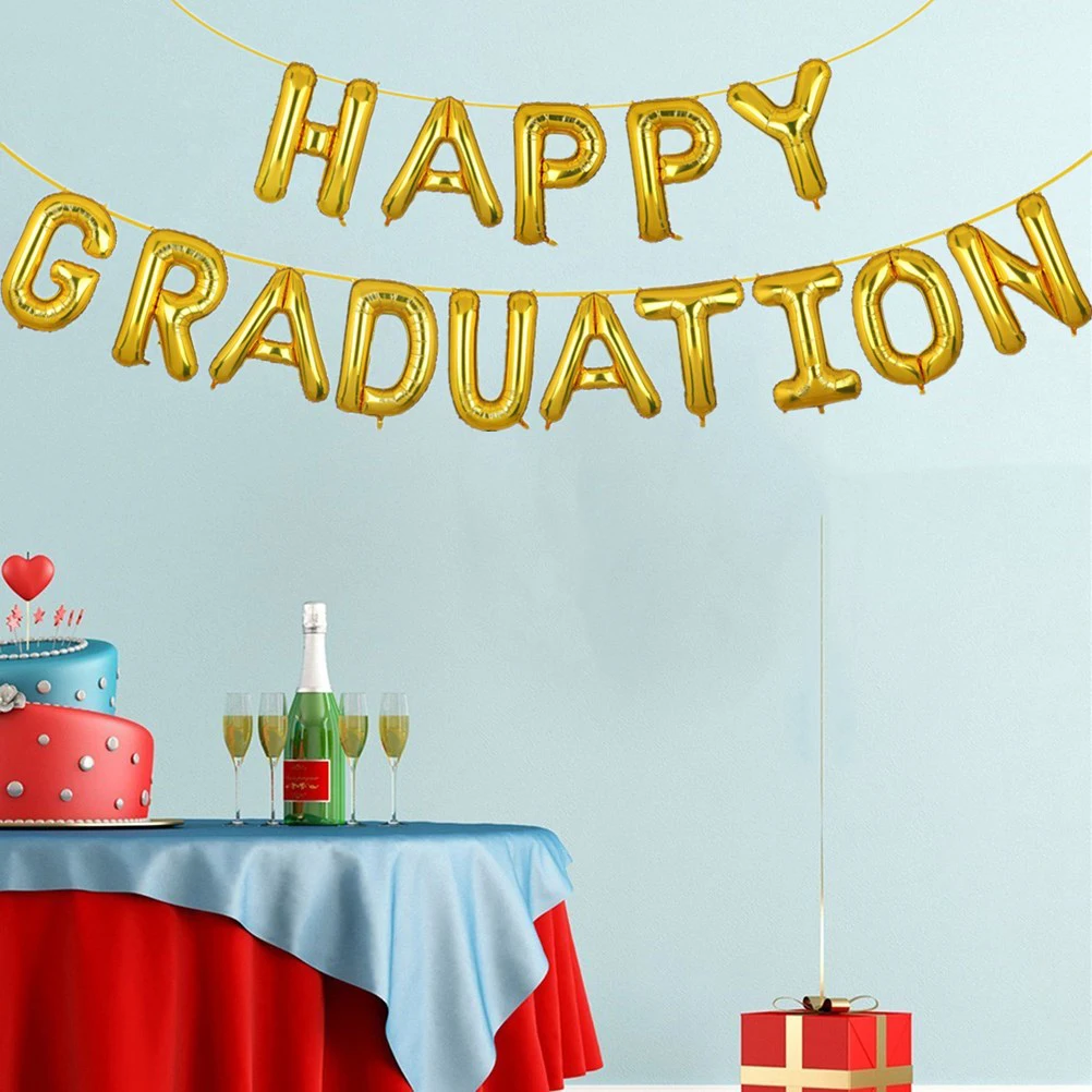 

Graduation Party Banner Foil Balloon Decor in Graduation Theme Strong Atmosphere Builder for Celebration Events and