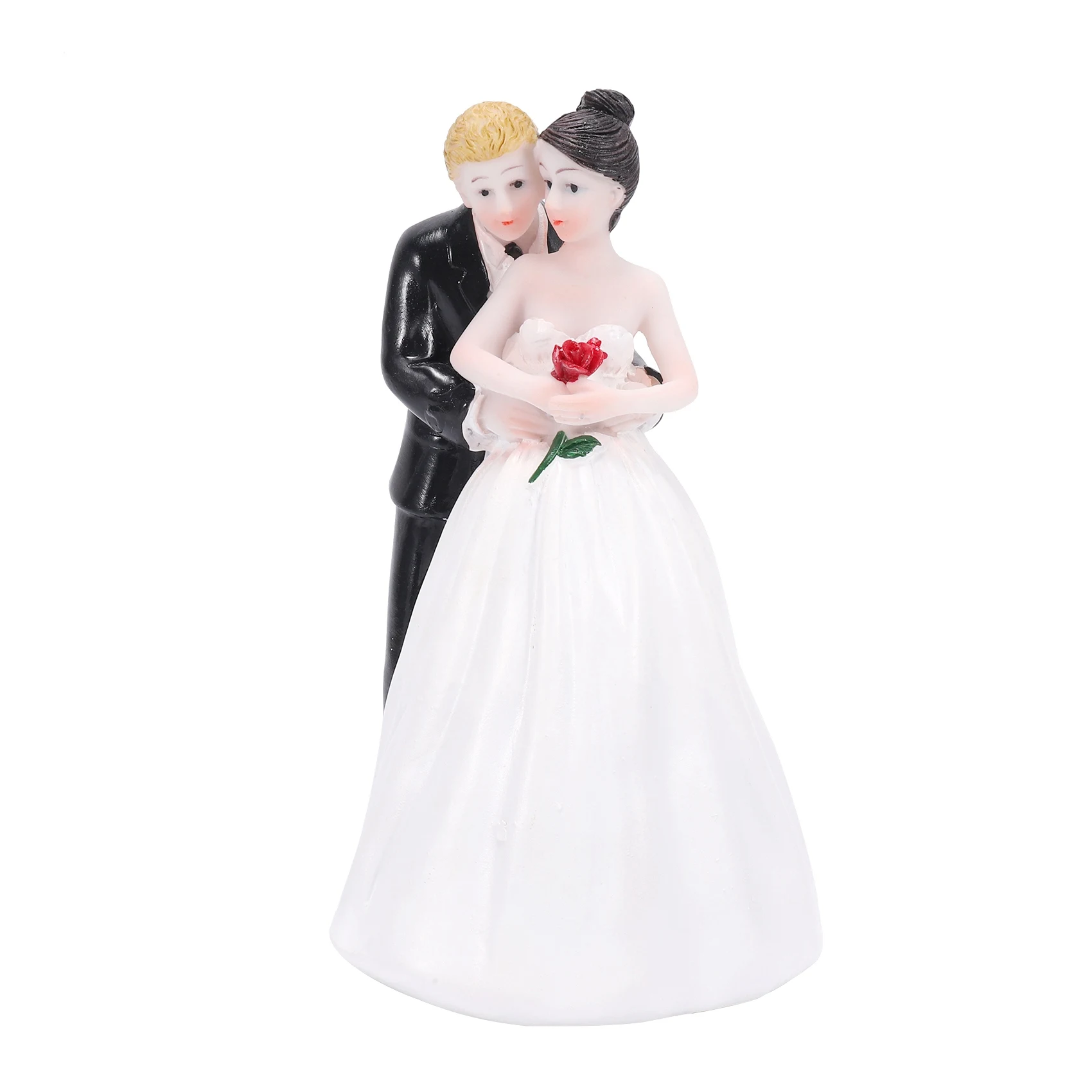 Custom Wedding Cake Topper, sim para a rosa, noiva e noivo, estatueta de casal, decoração do bolo