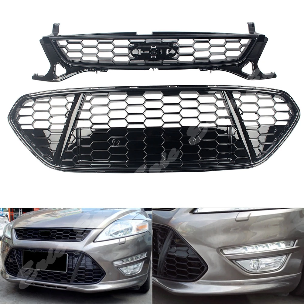 Front HoneycombGrilles Vent Grille For Ford Fusion Mondeo 2011 2012 2013 2014