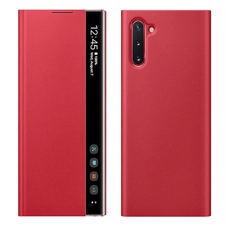 Smart Flip-Free Answering All Inclusive Mirror Phone Case voor Samsung Galaxy Note10 / Note 10 Plus PC beschermhoes