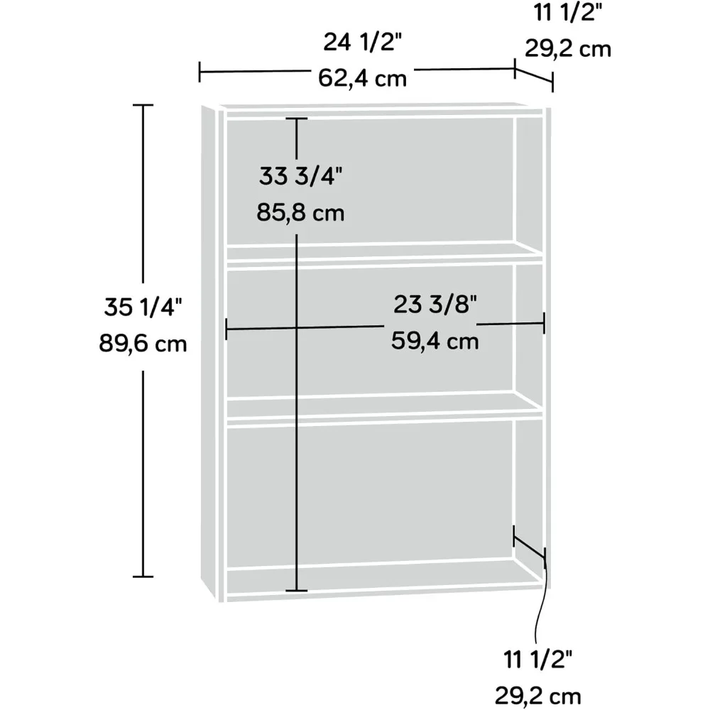 Estante ajustável de 3 prateleiras com acabamento Brook Cherry para armazenamento e organização doméstica