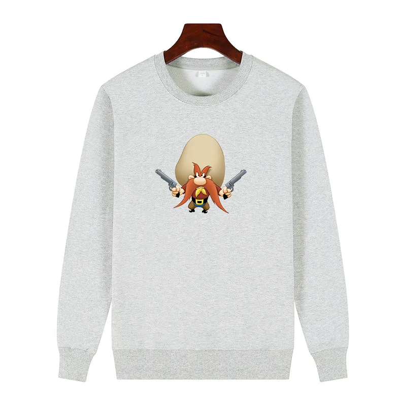 

Yosemite Sam with a gun Funny fashion graphic sweatshirts fleece Round neck hoodie cotton thick sweater hoodie Men's sportswear