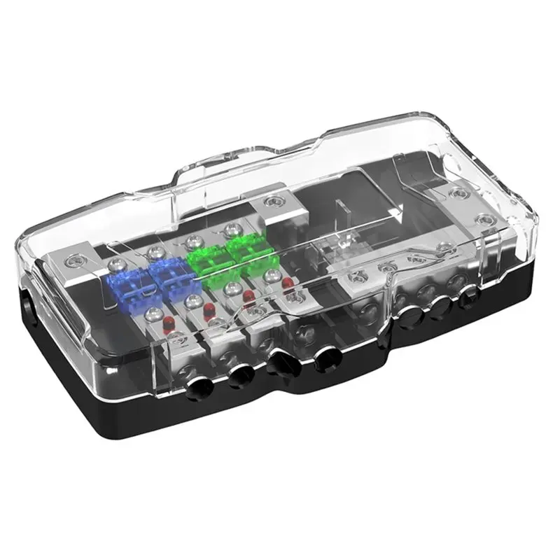 WF-Car Audio For Automotive Systems 12V 0/4 Gauge 4-Way Fuse Distribution Box Fuse Holder With Ground