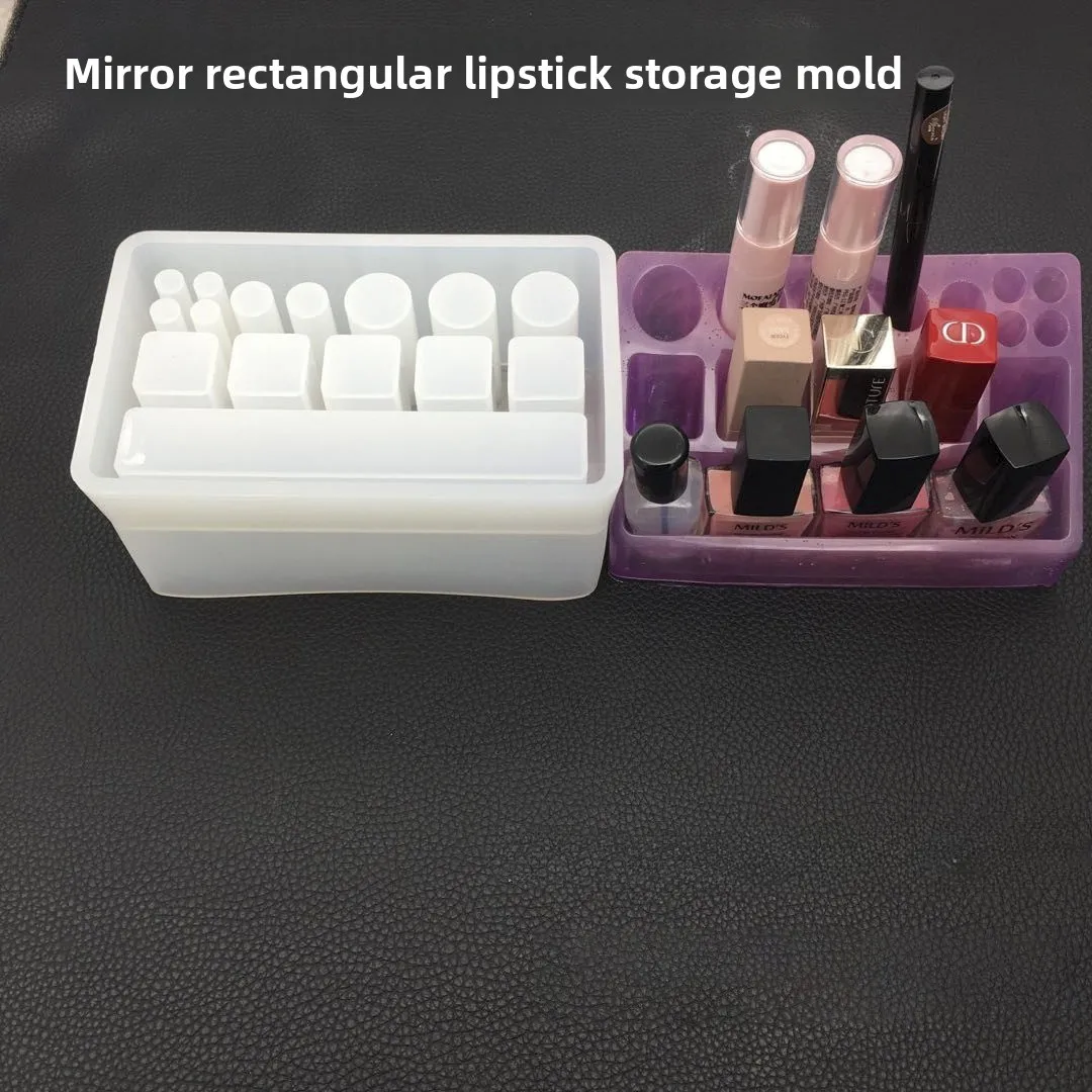 

Rectangle square silica gel mold made of epoxy resin can be used for DIY lipstick lipstick storage box jewelry storage