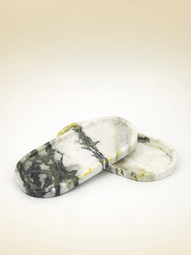 

Real Luxurious Marble Vanity Tray for Perfume Candles Jewelry Luxury Calacatta Marble Tray for Home Decor