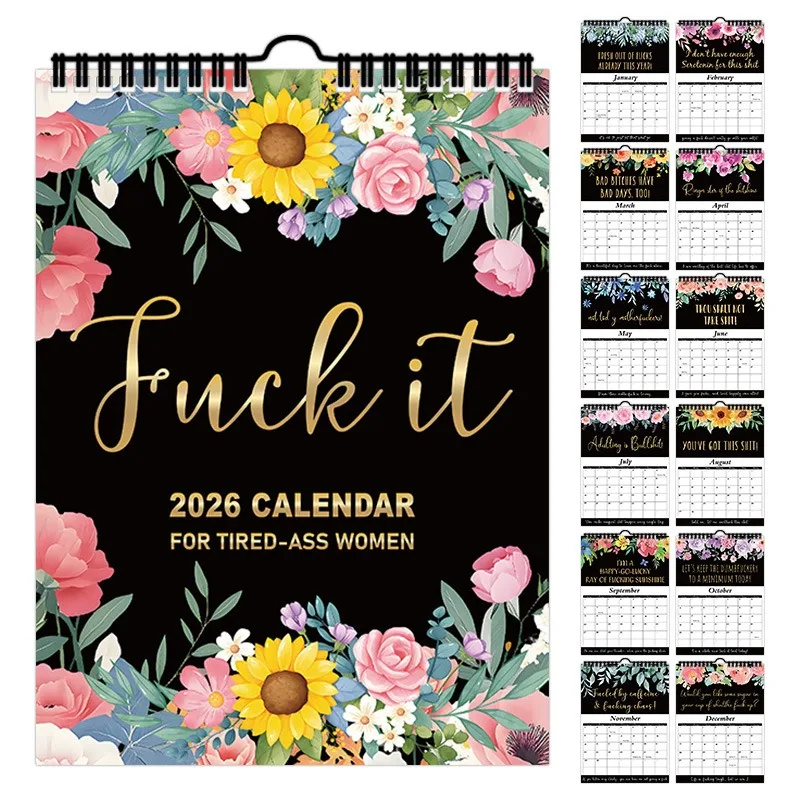 2026 Calendar for Exhausted Women Funny Humorous Daily Planner Desk Calendar New Arriva