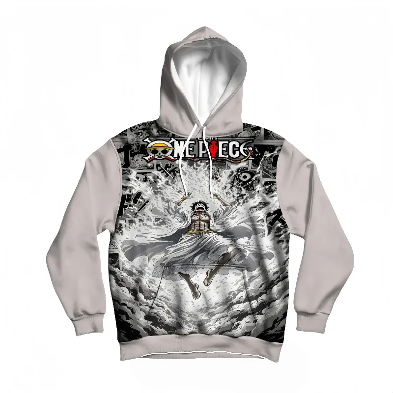 

Мужская осенне-зимняя цельная толстовка с капюшоном Luffy Manga Scene Print, высокое разрешение, аниме-дизайн, теплый пуловер для повседневного использования и косплея