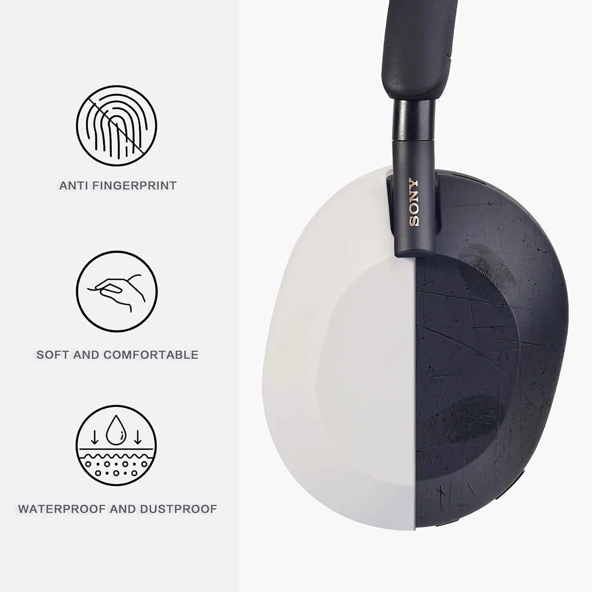 For Sony WH-1000XM5 Headphone silicone protective cover / earphone protective cover / earmuffs Protector Sleeve