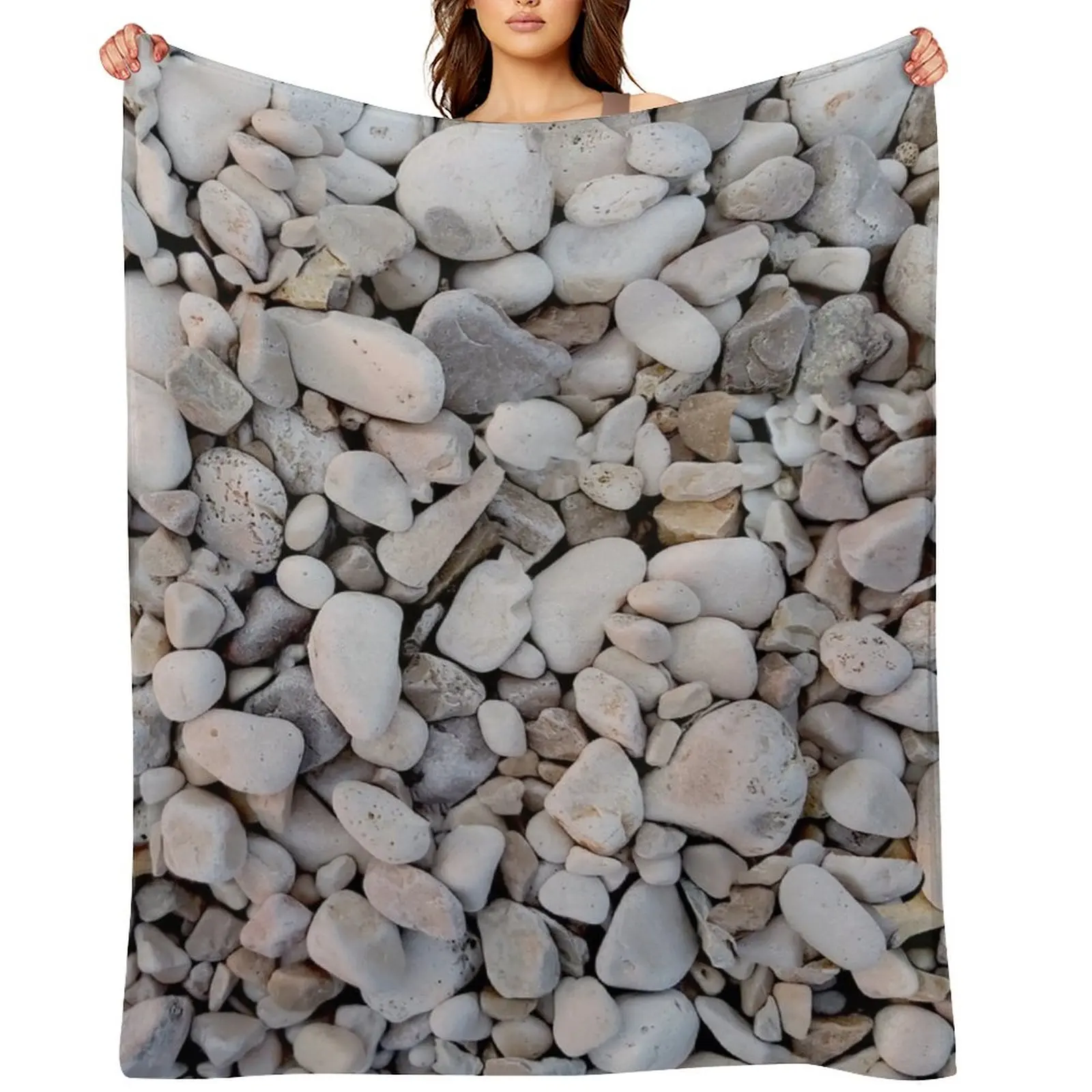 

Summer break Pebble beach , Original photography Summer is my season Throw Blanket Kid'S Custom Stuffeds warm winter Blankets