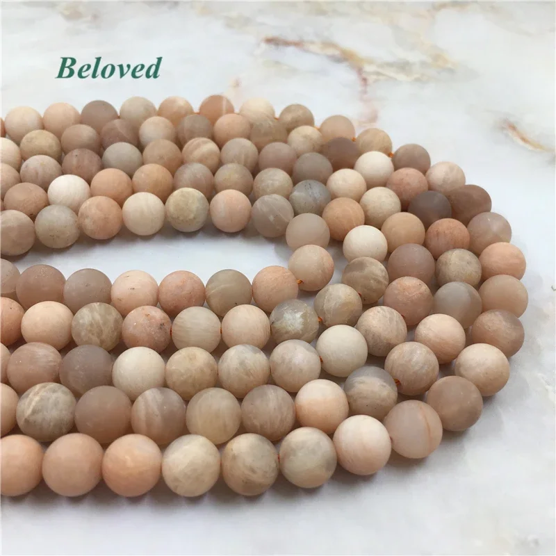 Natural Matte Sunstone Loose Beads,Round Flash Moonstone Gems Stone Bracelet Necklace Making Spacer Beads, BG2311023